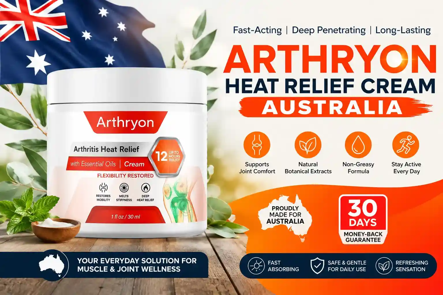 Arthryon Heat Relief Cream Australia 1 Bottle